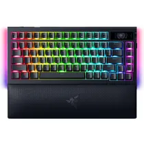 RAZER BlackWidow V4 Pro 75% - Mechanische Hot-Swap Gaming-Tastatur, US Layout (ISO), OLED-Display, 2.4Ghz, Bluetooth, USB-C, Orange Tactile Switches