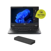 Refurbished: Fujitsu Lifebook E548 14" FHD Core i5-8350U 8GB/256GB Win11 Pro inkl. Dockingstation FTS USB-C Port Repl. 2 90W