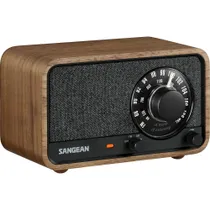 Sangean WR-8 Portables FM-Radio Echtholz-Gehäuse Nussbaum Vintage