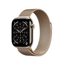 Apple Watch Series 11 GPS + Cellular 42mm Gold Titanium Gehäuse mit Gold Milanese Loop