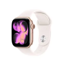 Apple Watch Series 11 GPS + Cellular 42mm Rose Gold Aluminium Gehäuse mit Sport Band (light blush) - S/M