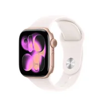 Apple Watch Series 11 GPS 42mm Rose Gold Aluminium Gehäuse mit Sport Band (light blush) - S/M