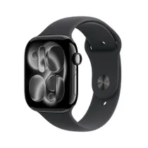 Apple Watch Series 11 GPS + Cellular 46mm Jet Black Aluminium Gehäuse mit Sport Band (black) - S/M