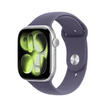 Apple Watch Series 11 GPS + Cellular 46mm Silver Aluminium Gehäuse mit Sport Band (purple fog) - S/M