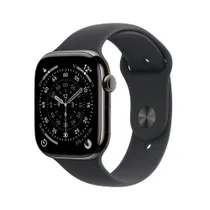 Apple Watch Series 11 GPS + Cellular 46mm Slate Titanium Gehäuse mit Sport Band (black) - S/M