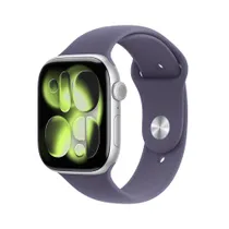Apple Watch Series 11 GPS 46mm Silver Aluminium Gehäuse mit Sport Band (purple fog) - M/L