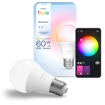 Philips Hue Essential smarte E27 LED Lampe, Weiß und Farbig,  8W, 2200K-6500K, dimmbar, 3er Pack