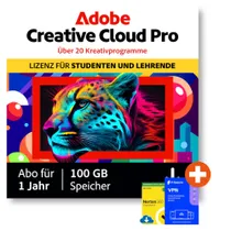 Adobe Creative Cloud Pro | Studenten & Lehrer | Download & Produktschlüssel | inkl. Norton & F-Secure