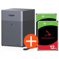 UGREEN NASync DH4300 Plus NAS System 4-Bay 24TB inkl. 2x Seagate IronWolf ST12000VN0008 12 TB