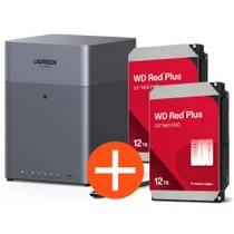 UGREEN NASync DH4300 Plus NAS System 4-Bay 24TB inkl. 2x WD WD120EFGX NAS HDD - 12 TB
