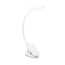 Philips Forys Schreibtischleuchte 5W, 4000K, 200 Lumen, mit Clip, Akku, USB, Touchdim, weiss