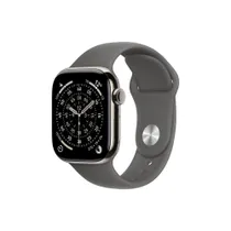 Apple Watch Series 11 GPS + Cellular 42mm Natural Titanium Gehäuse mit Stone Grey Sport Band - S/M
