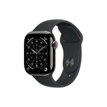 Apple Watch Series 11 GPS + Cellular 42mm Slate Titanium Gehäuse mit Sport Band (black) - M/L