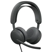 Logitech Zone Wired 2 for Business Grafit, Kabelgebundenes USB-Headset mit adaptiver Hybrid-ANC, Mikrofon mit Geräuschunterdrückung, UC-Version, zertifiziert für Zoom, Google Meet, Google Voice