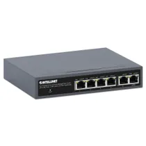 Intellinet PoE-Powered 6-Port Lite Smart Managed PoE+ Switch mit 4 GbE-Ports / 2 GbE-Uplinks und PoE-Passthrough