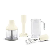 SMEG HBAC11CR 4er-Set, XXL-Mixbecher, Zerkleinerer, Kartoffelstamper, Schneebesen Creme