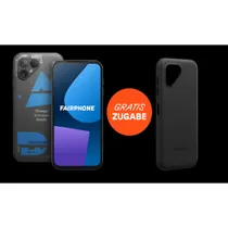 Fairphone 5 5G Dual-SIM 8GB/256GB transparent Android 14.0 Smartphone + Protective Soft Case matt schwarz