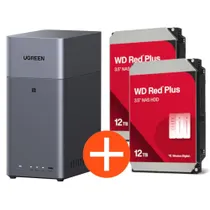 UGREEN NASync DH2300 NAS System 2-Bay 24TB inkl. 2x WD WD120EFGX NAS HDD - 12 TB