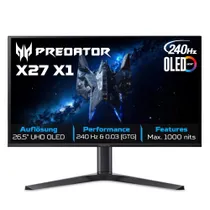 Acer Predator X27X1bmiippruzx 26.5 Zoll 4K (UHD) QD-OLED 240 Hz Gaming Monitor 16:9 DP/HDMI/USB-C PD65W