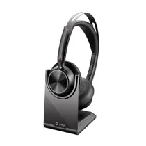 Poly Voyager Focus 2 MS Schwarz Kabelloses Bluetooth-Headset, USB-C/A, BT700 USB-C Dongle, ANC, inkl. Ladestation, Microsoft Teams zertifiziert