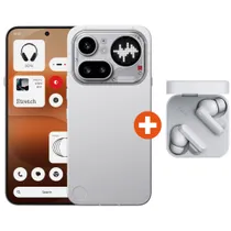 Nothing Phone (4a) Pro 12/256GB Dual-SIM silber Android 16 Smartphone + CMF Buds 2a Kabellose In-Ear Kopfhörer weiß