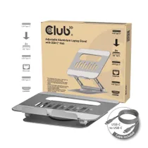 Club 3D CSV-2554 Laptop-Ständer aus Aluminium mit Hub 100W 360°
