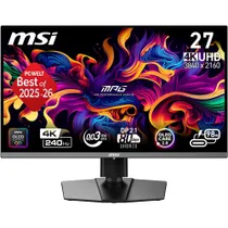MSI MPG 272URXDE 26.5 Zoll 4K (UHD) QD-OLED Gaming Monitor 240Hz 16:9 DP/HDMI/USB-C PD98W