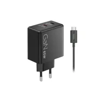 Lenovo Dual USB-C 65W GaN-Ladegerät/ Netzteil Schwarz inkl. USB-C Kabel (1,5m)