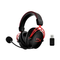 HyperX Cloud Alpha Gaming-Headset Schwarz-/Rot, kabellos, 2.4Ghz Empänger, bis zu 300 Stunden Akkulaufzeit