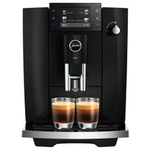 JURA E6 (ED) Kaffeevollautomat, 17 Spezialitäten, 3,5''-Farbdisplay, WiFi-fähig, Hot & Light Brew, Feinschaum-Technologie, Energiesparmodus, Piano Black