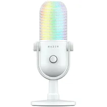 Razer Seiren V3 Chroma 32-Bit DSP Gaming-Mikrofon Weiß – KI-Audio, Chroma RGB, Tap-to-Mute & Profi-Sound für Streaming