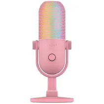 Razer Seiren V3 Chroma 32-Bit DSP Gaming-Mikrofon Quartz/ Rosa – KI-Audio, Chroma RGB, Tap-to-Mute & Profi-Sound für Streaming