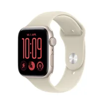 Apple Watch SE 3 GPS 44mm Starlight Aluminium Case with Sand Sport Band - M/L