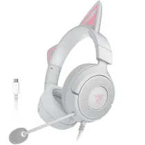 Razer Kraken Kitty V3 USB-C Gaming Headset mit Chroma RGB, 7.1 Surround Sound & HyperClear Mikrofon, kabelgebunden, Weiß
