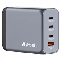 Verbatim 32204 GaN-Ladegerät 200W mit 4 Anschlüssen grau (EU/UK/US) PD 3.0