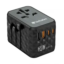Verbatim 32120 GaN III-Universal-Reiseadapter 65W Power Delivery 3.0; Quick Charge 4+