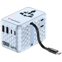 Verbatim 30192 Charge 'n' Travel GaN III Universal Reiseadapter 100W blau