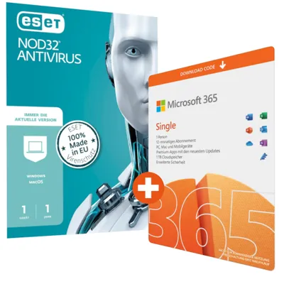 Microsoft 365 Single + ESET NOD32 Antivirus 2023 | Download & Key Buy