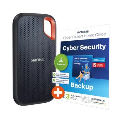 SanDisk Extreme Portable SSD 1 TB V2 - USB-C 3.2 + Acronis Cyber.