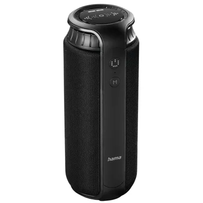 2.0, 24W, Hama Buy Pipe Bluetooth-Lautsprecher Schwarz spritzwassergeschützt,