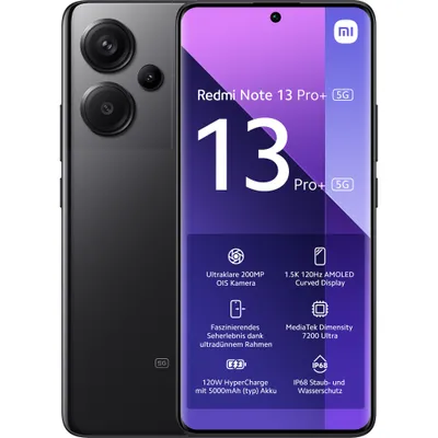 Xiaomi Redmi Note 13 Pro+ 5G 12/512GB Dual-SIM Smartphone midnight  