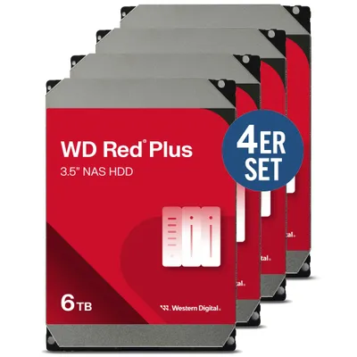 WD Red Plus 4er Set WD60EFPX - 6 TB 5400 rpm 256 MB 3,5 Zoll SATA 
