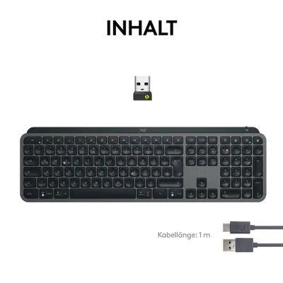 Logitech MX Keys S Combo (2026) für Windows Grafit, Kabellose Maus