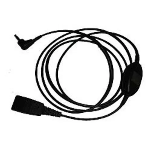 Jabra Anschlußkabel QD auf 2,5mm KLinke, glatt, 0,3 Meter mit Rufannahme am Kabel z.B. für Philips, Ericsson, Gigaset