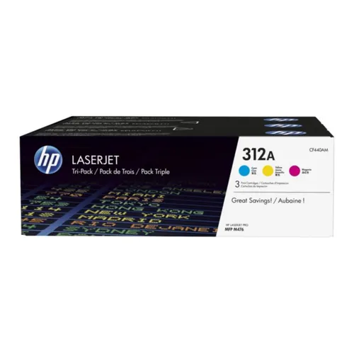 HP CF440AM / 312A Original Toner Multipack (C, M, Y) für ca. 2.700 Seiten Color-Kit Cyan Magenta Gelb