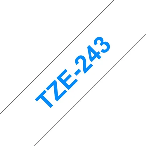 Brother TZe-243 Schriftband 18mm x 8m. blau auf weiß. selbstklebend