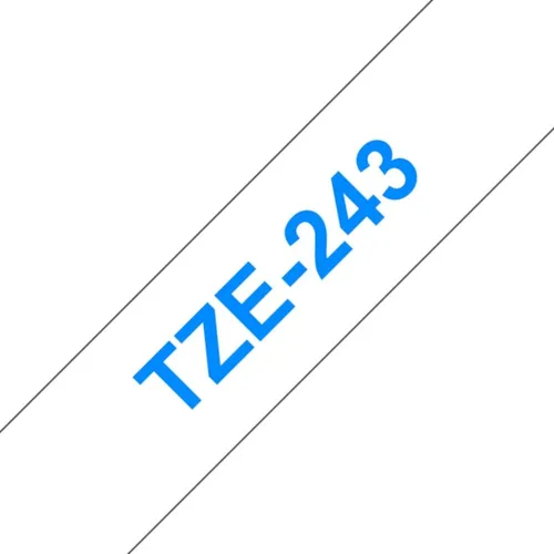 Brother TZe-243 Schriftband 18mm x 8m. blau auf weiß. selbstklebend