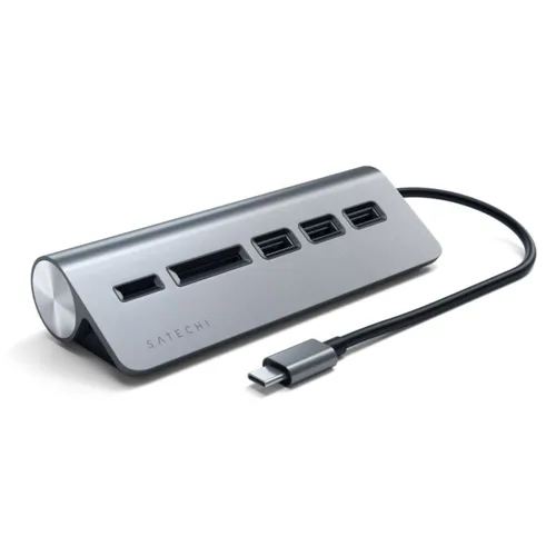 Satechi Type-C Aluminium USB Hub & Card Reader Space Grau