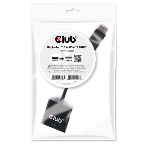 Club3D CAC-2070 DisplayPor- HDMI 2.0 UHD 4K60Hz akt. schwarz