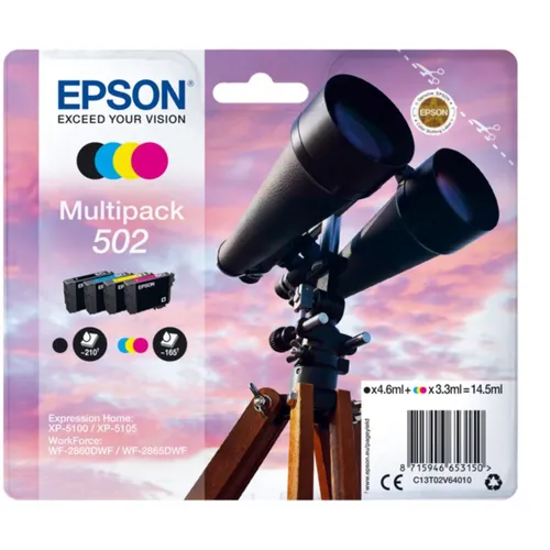 Epson T02V "Fernglas" 502 Premium Ink Multi Pack C/Y/M/K 14.5ml